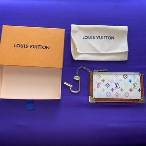 TAKASHI MURAKAMI X LOUIS VUITTON WHITE MONOGRAM MULTICOLORE POCHETTE CLEF
